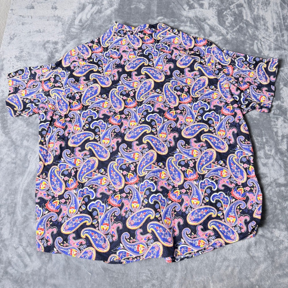 Cremieux Premium Denim Mens 4XB Paisley Short Sleeve Button Shirt Multi Color - Picture 2 of 7